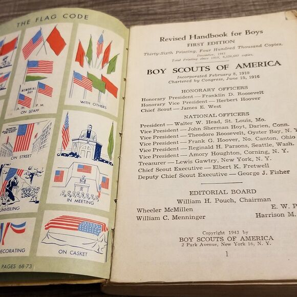 vintage boy scouts revised handbook for boys 1st edition 36th printing 1943 - Picture 10 of 12